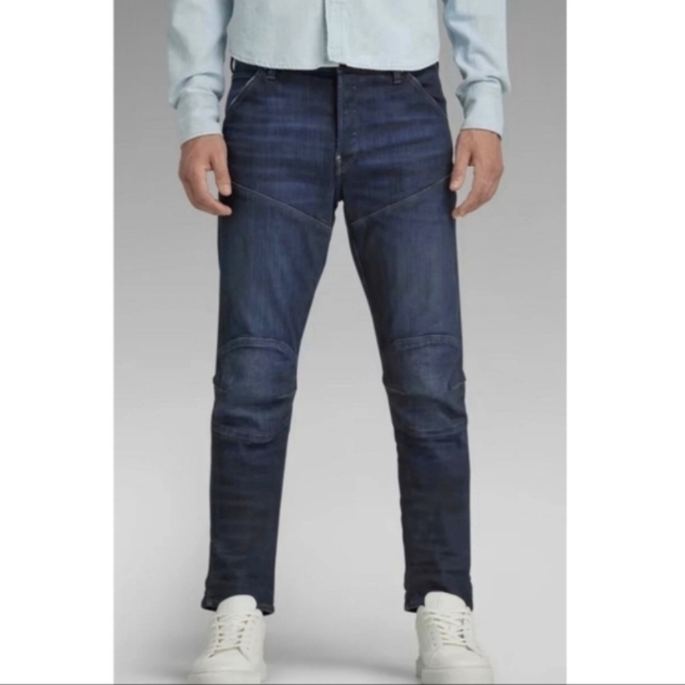 G-Star‎ RAW 5620 3D Biker Jeans Blue Denim Buttonfly Tapered